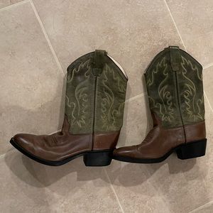Old West Brown with Embroidery Western Boots Cowboy kids Size 4.5